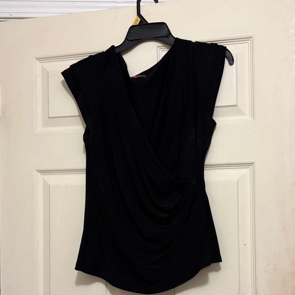 Vince Camuto Black Draped Blouse